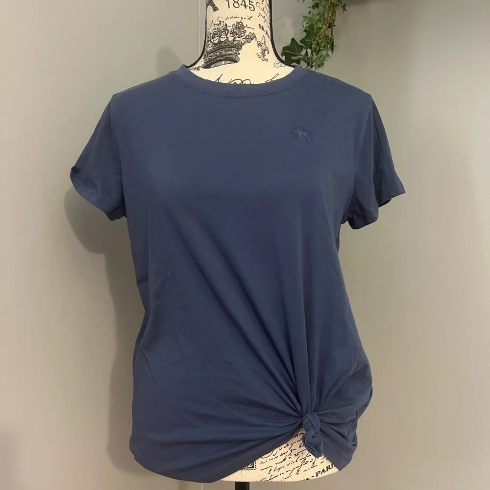 NWOT - Abercrombie Kids Girls Navy Tie-Front Top